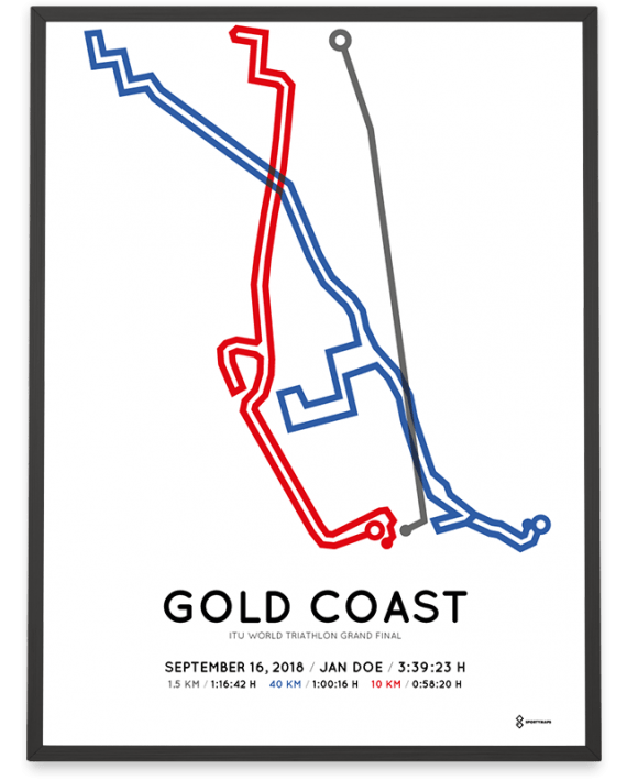 2018 Gold Coast world triathlon standard distance course poster