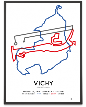 2018 Ironman 70.3 Vichy parcours poster