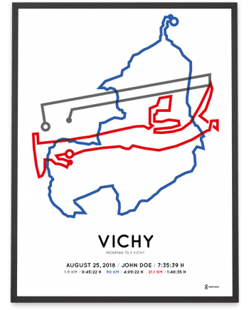 2018 Ironman 70.3 Vichy parcours poster