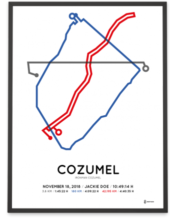 2018 Ironman Cozumel route print