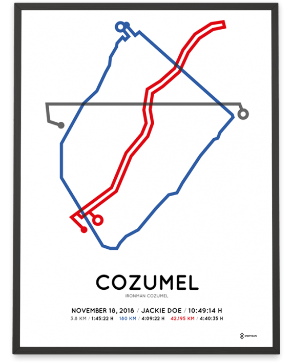 2018 Ironman Cozumel route print