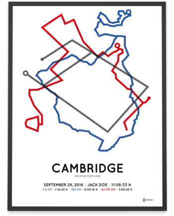 2018 Ironman maryland course sportymaps poster