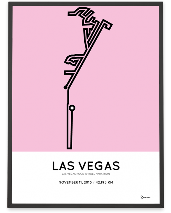 2018 Las Vegas marathon sportymaps course poster