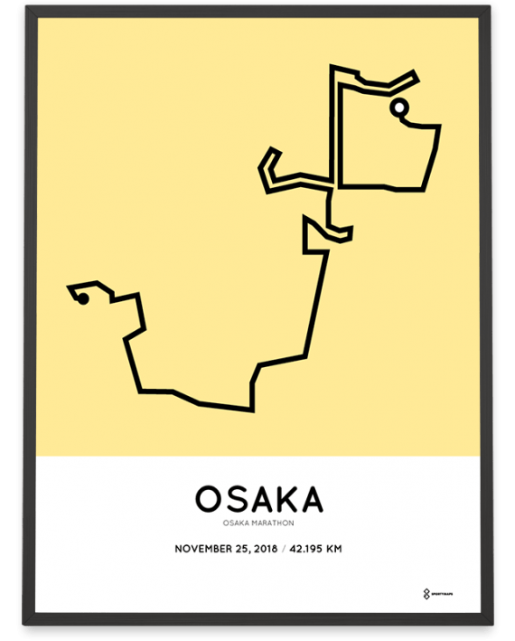 2018 Osaka marathon route map poster