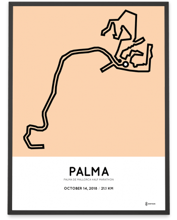 2018 Palma de Mallorca half marathon sportymaps route poster