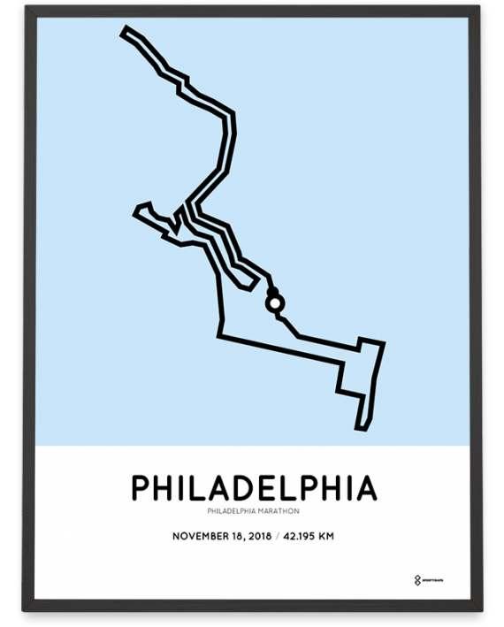 2018 Philly marathon course poster