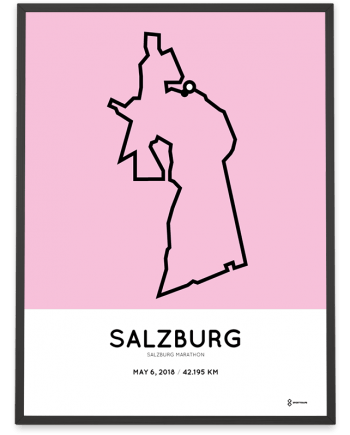 2018 Salzburg marathon routemap poster