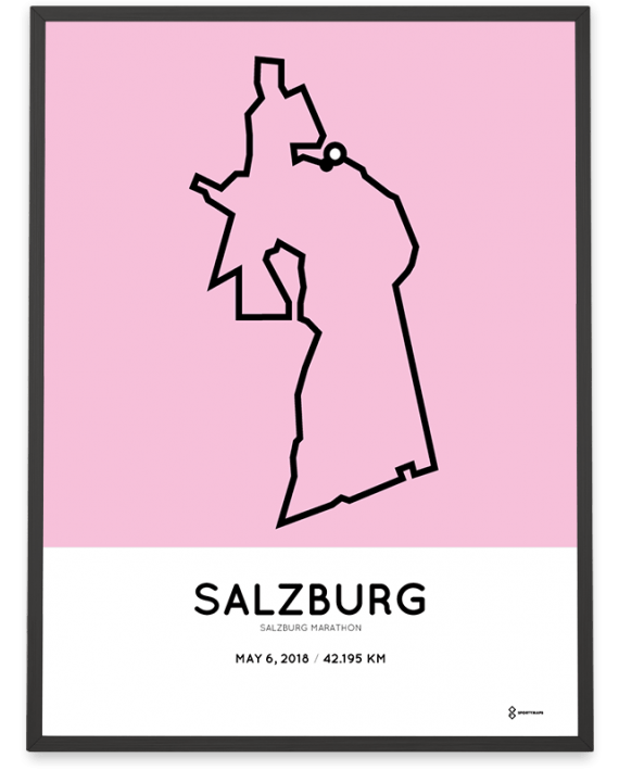 2018 Salzburg marathon routemap poster