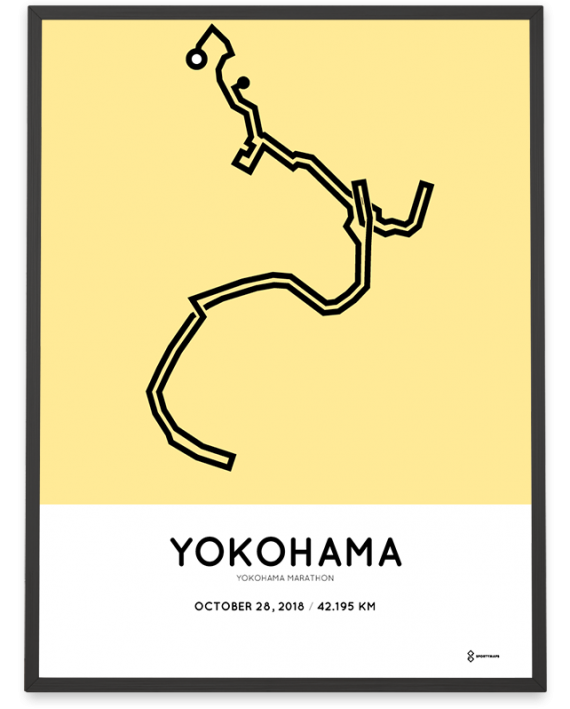 2018 Yokohama marathon course poster