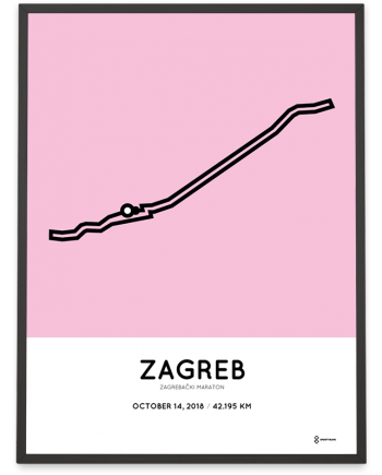 2018 Zagreb marathon course print