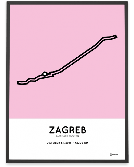 2018 Zagreb marathon course print