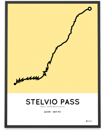 Stelvio Pass climb from prato course poster