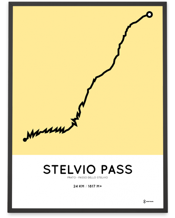 Stelvio Pass climb from prato course poster