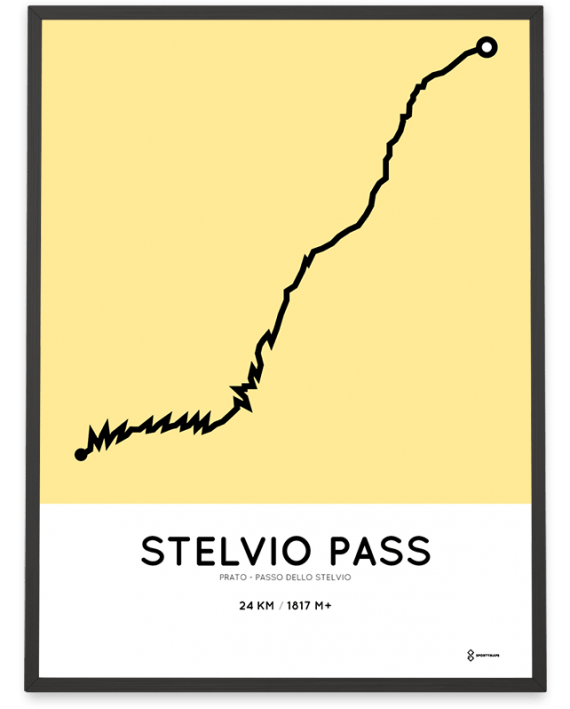 Stelvio Pass climb from prato course poster