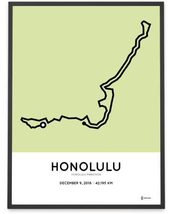 2018 Honolulu marathon course sportymaps poster