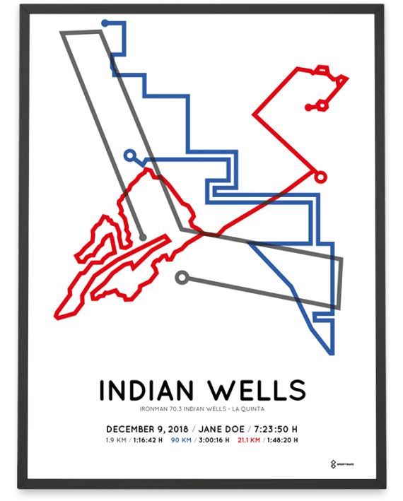 2018 Ironman 70.3 Indian wells la quinta sportymaps poster