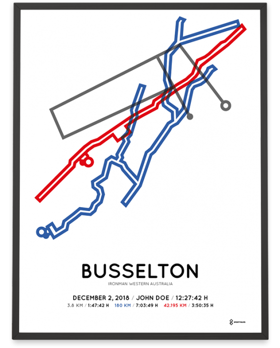 2018 Ironman Western Australia Busselton course poster