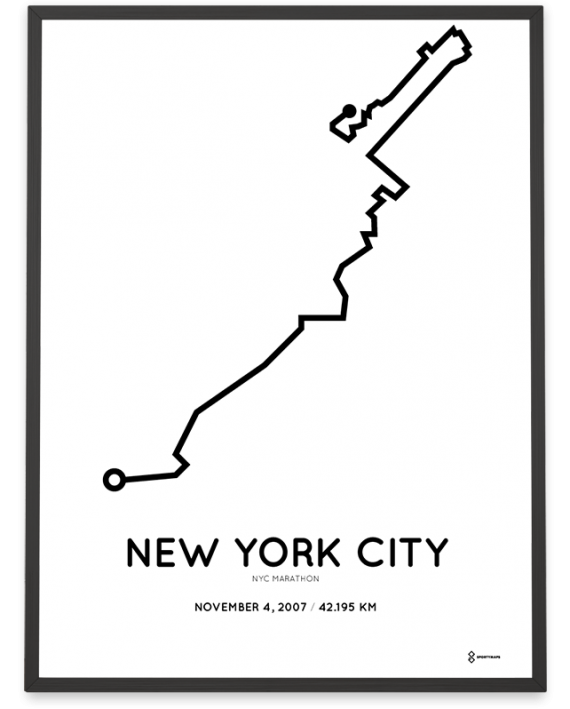 2007 New York City marathon course poster