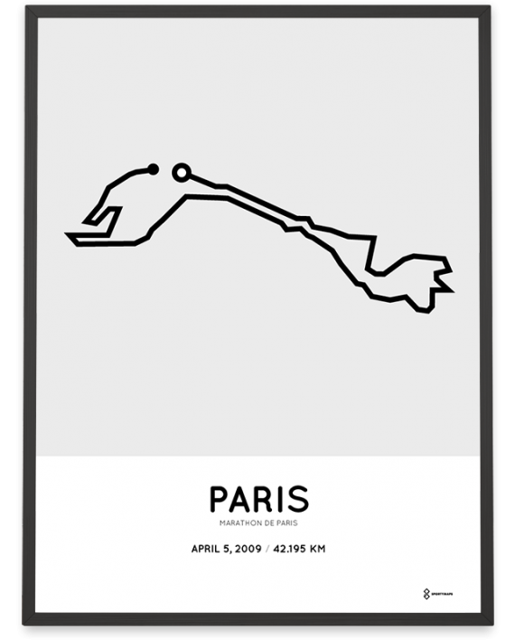 2009 Marathon de Paris route print