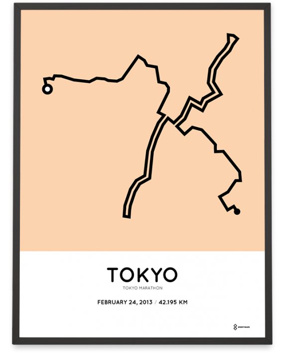 2013 Tokyo marathon sportymaps route print