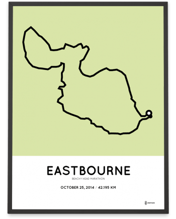 2014 Beachy Head Eastbourne marathon course poster