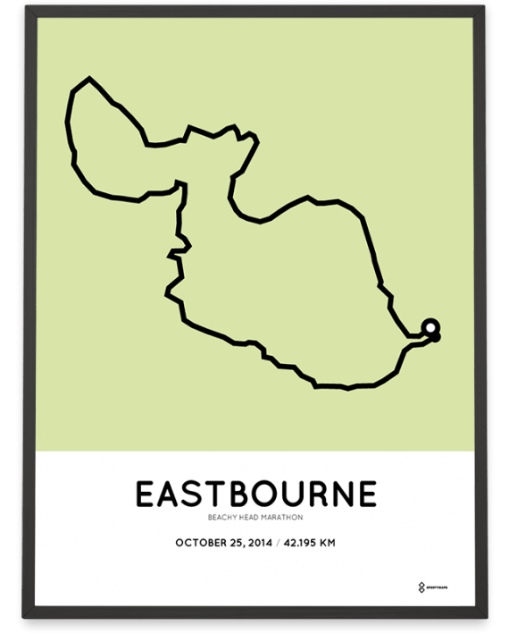 2014 Beachy Head Eastbourne marathon course poster
