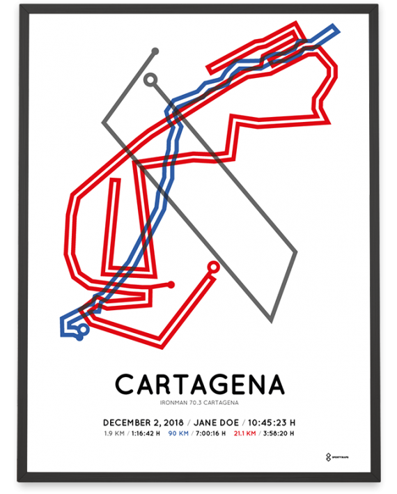 2018 Ironman 70.3 Cartagena course poster