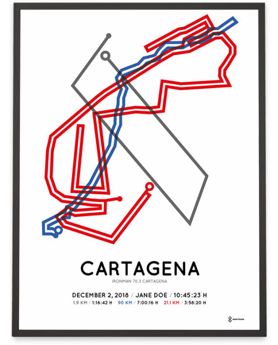 2018 Ironman 70.3 Cartagena course poster