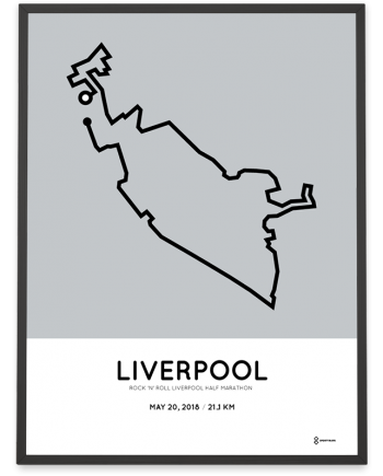 2018 RnR Liverpool half marathon course poster