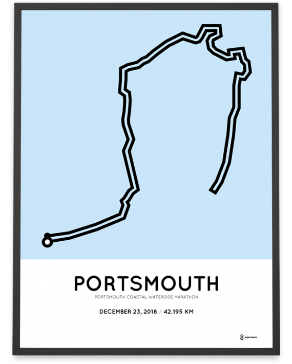 2018 Portsmouth Coastal Waterside marathon course poster