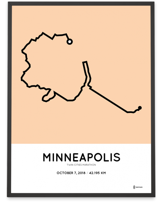 2018 Twin Cities Marathon sportymaps course poster