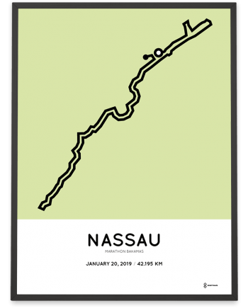 2019 Bahamas marathon Sportymaps course print