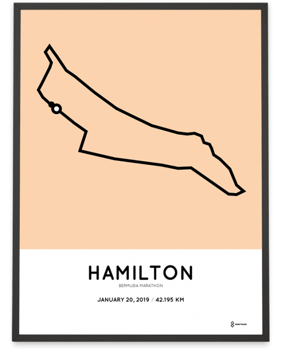 2019 Bermuda marathon coursemap print