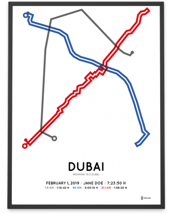 2019 Ironman 70.3 Dubai course poster