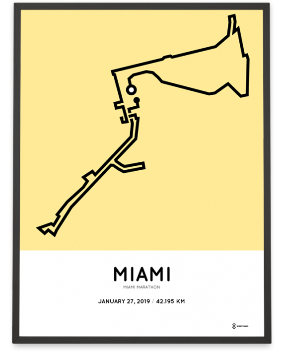 2019 Miami marathon sportymaps course poster