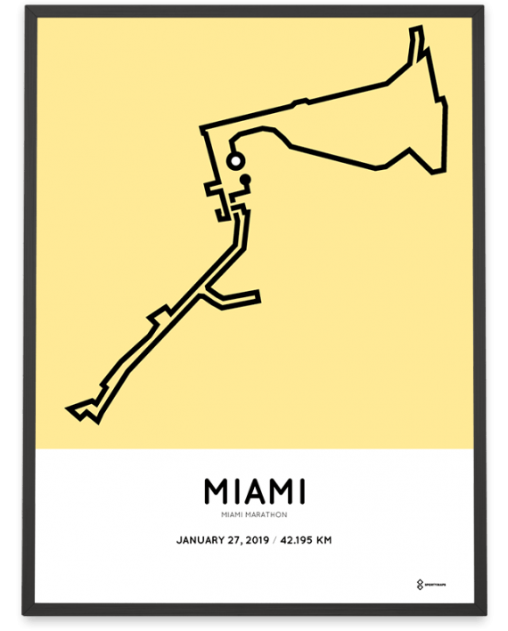 2019 Miami marathon sportymaps course poster