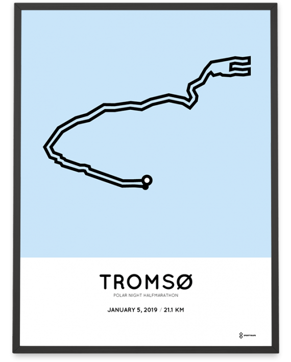 2019 Tromso Polar night halfmarathon course poster