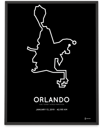 2019 Walt Disney World orlando marathon course print