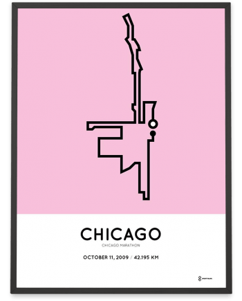 2009 Chicago marathon course poster