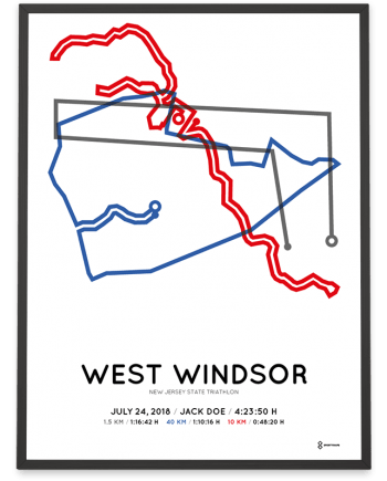 2018 NJ State Triathlon olympic distance course poster