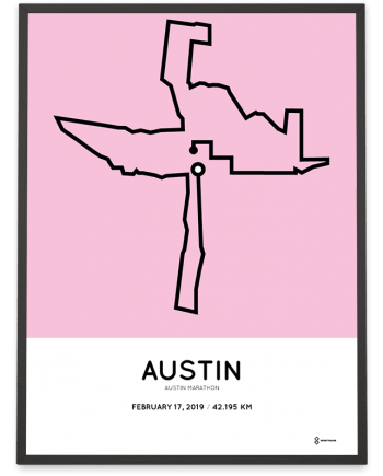 2019 Austin marathon course poster