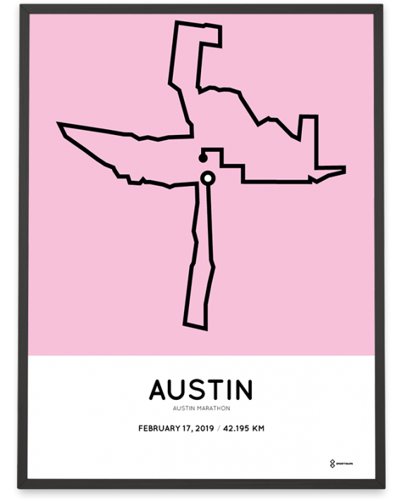 2019 Austin marathon course poster