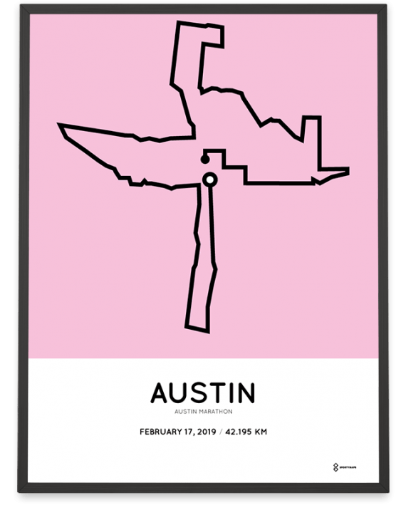 2019 Austin marathon course poster