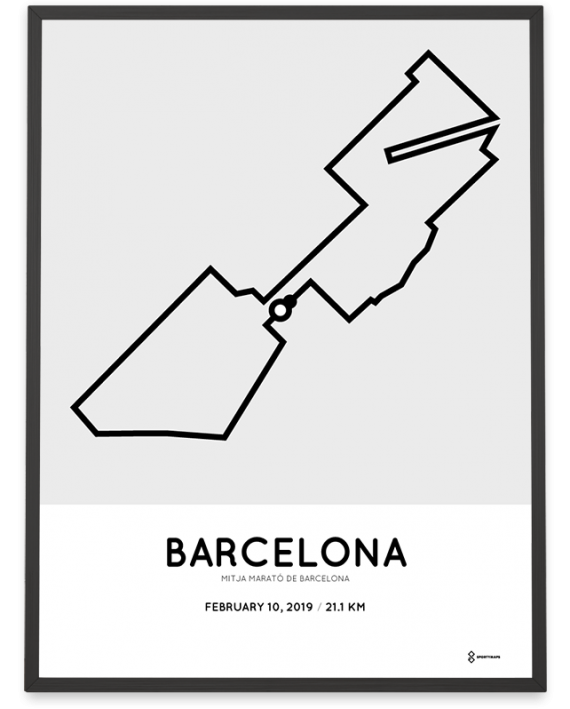 2019 Barcelona half marathon course print