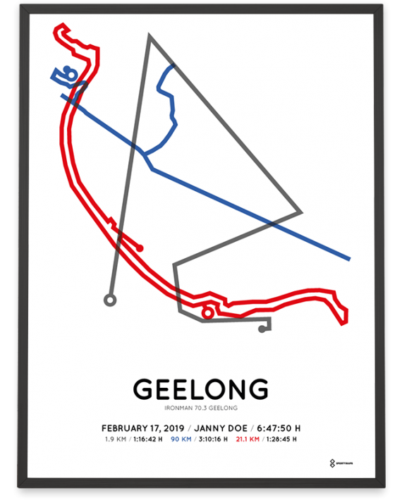 2019 ironman 70.3 Geelong route poster