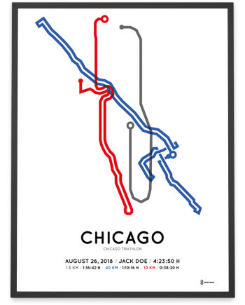 2018 Chicago triathlon olympic distance course poster