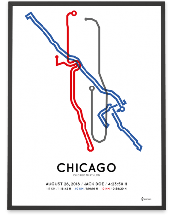 2018 Chicago triathlon olympic distance course poster