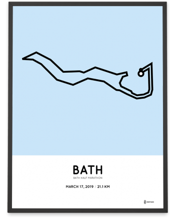 2019 Bath half marathon course poster