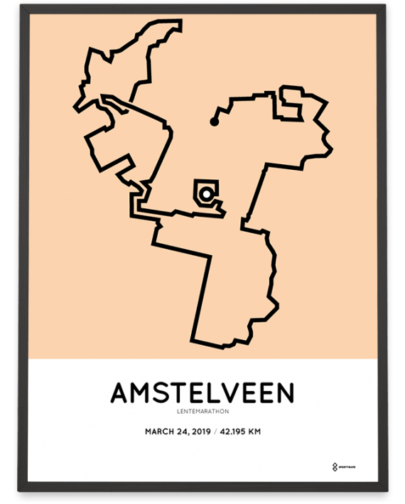 2019 Lentemarathon marathon routemap print