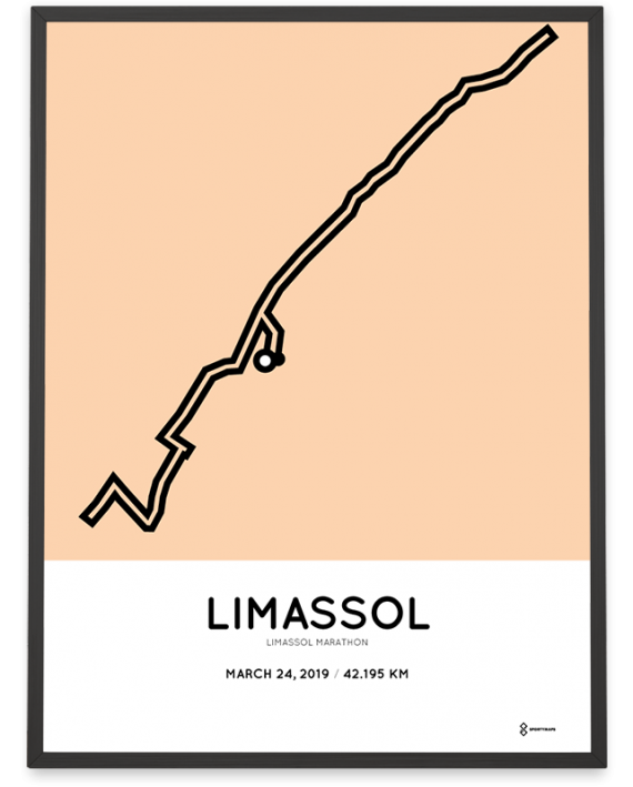 2019 Limassol marathon course poster